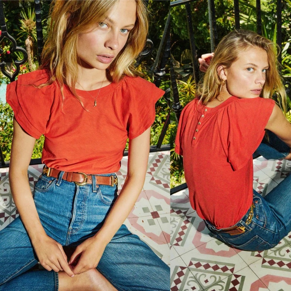 Nation LTD Red Short Sleeve Tee